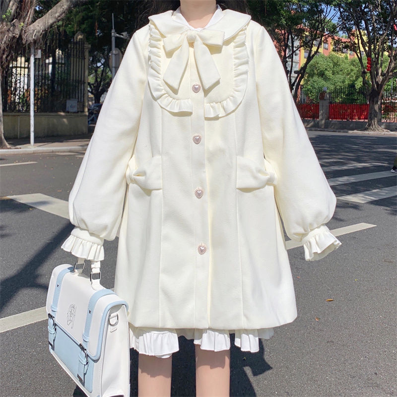 ribbon collar coat