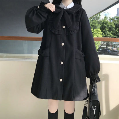 ribbon collar coat